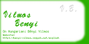 vilmos benyi business card