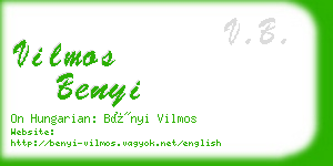 vilmos benyi business card